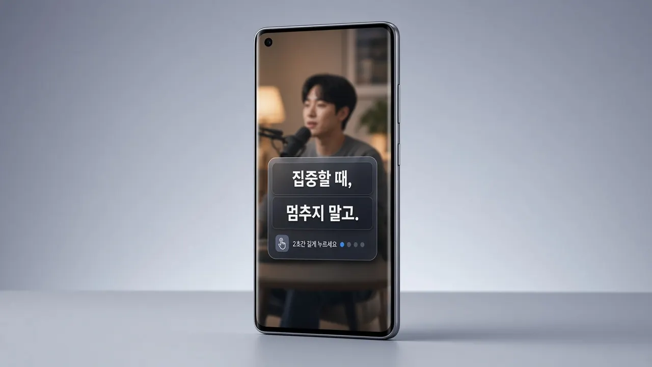 문장이 겹쳐 읽기 어려울 때 문장 간격을 켜는 장면